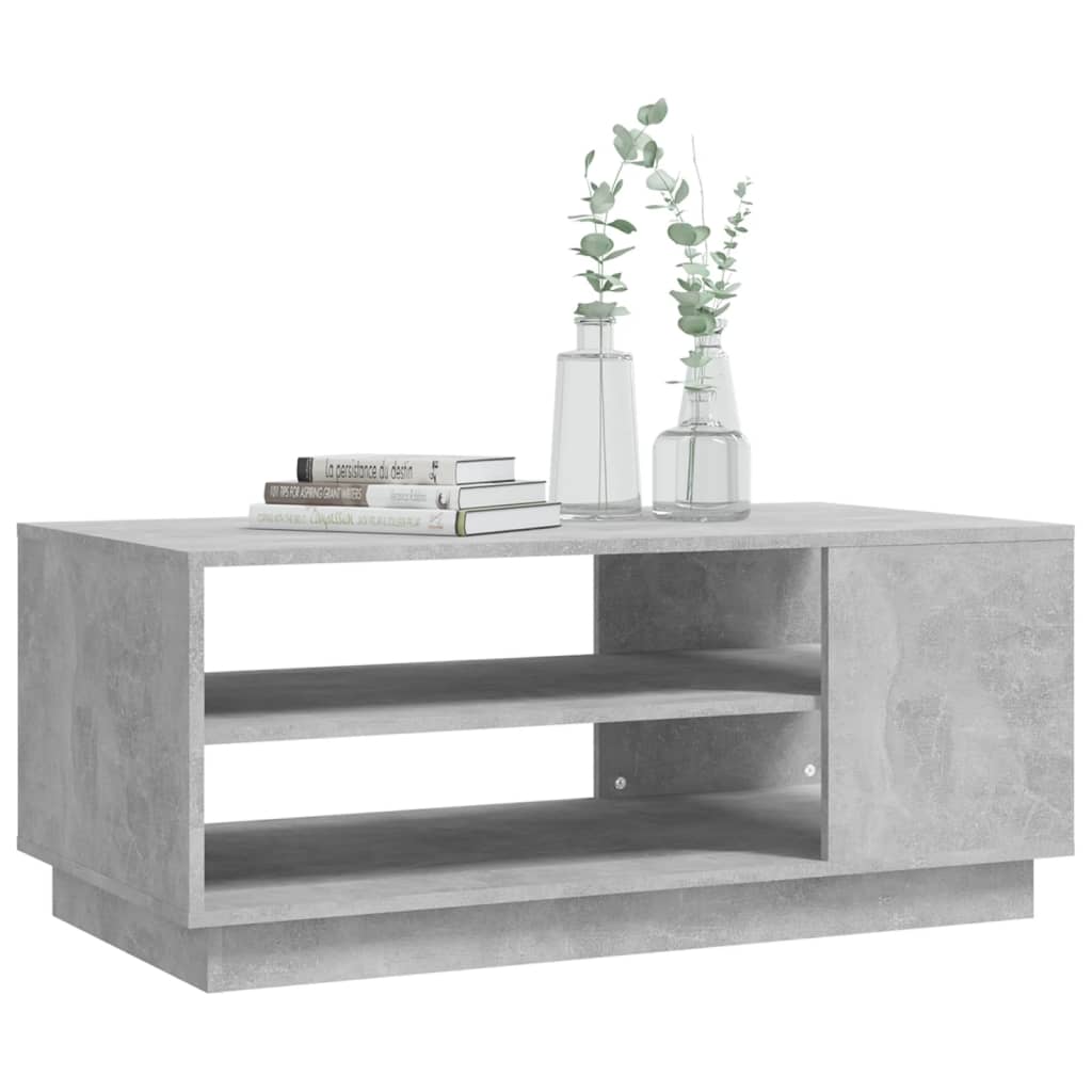 Coffee Table Concrete Grey 102x55x43 cm Wood Based Material