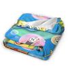 Cartoon SpongeBob SquarePants Movie Poster Blankets  Flannel Funny Breathable Throw Blankets for Home Restaurant Spring/Autumn
