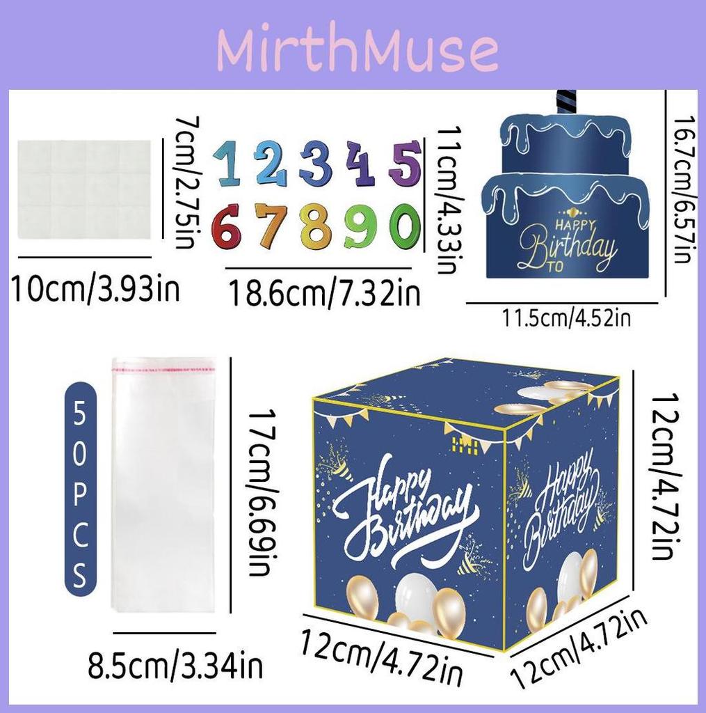 Blue Digital Number Birthday Gift Box For Birthday Party Decorations And Cash Gifts