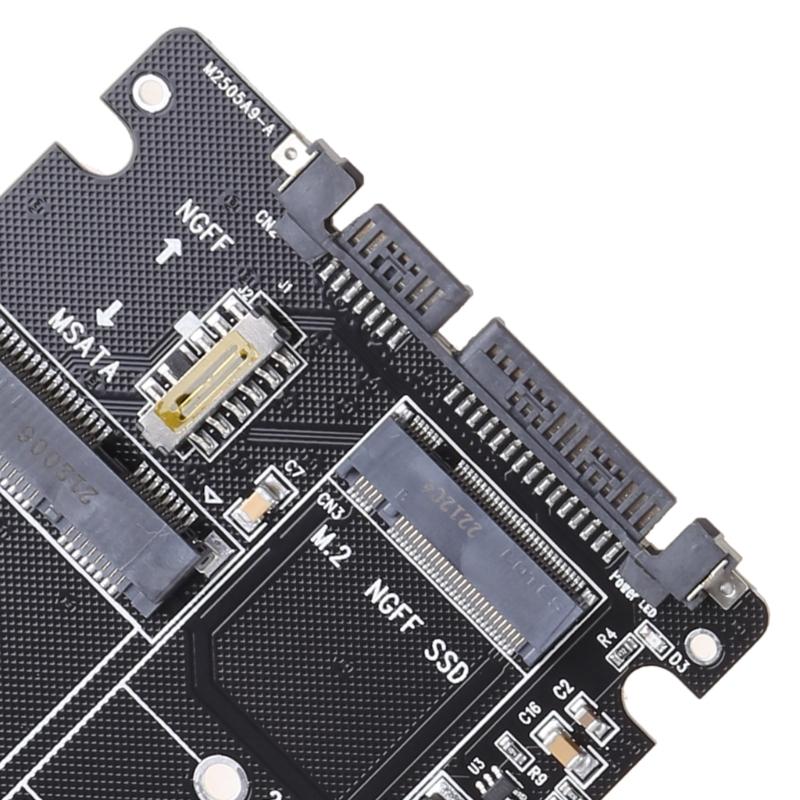 2 In 1 MSATA/for M.2 NGFF To SATA3 Converter Adapter Card for Case Enclosure 2.5 Inch SSD Solid State Disk Drive for PC