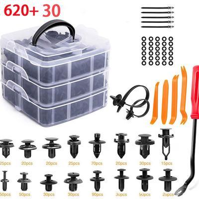 415/620 Auto Fäste Clip Kit Skärm Nitar Clips 30 Verktyg Bil Kaross Tryck Fäste Stift Nit Stötfångare Dörr Inredningspanel Fäste Clips
