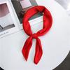 Fashion Solid Kerchief Women Head Scarf For Hair Pink Green White Silk Neck Scarfs Female 70Cm*70Cm Square Bandanas Lady Scarves