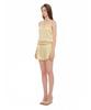 TOOMUCHTAX Lace Trim Slip Shorts Yellow