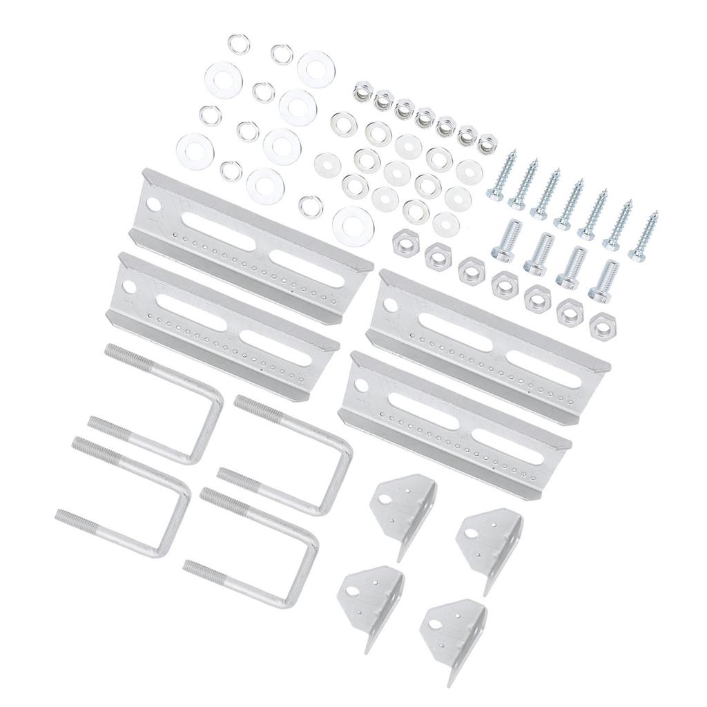 4 Sets 8in Boat Trailer Bunk Brackets Galvanized Rotary Top Bracket Kit for 3x3in Crossmember