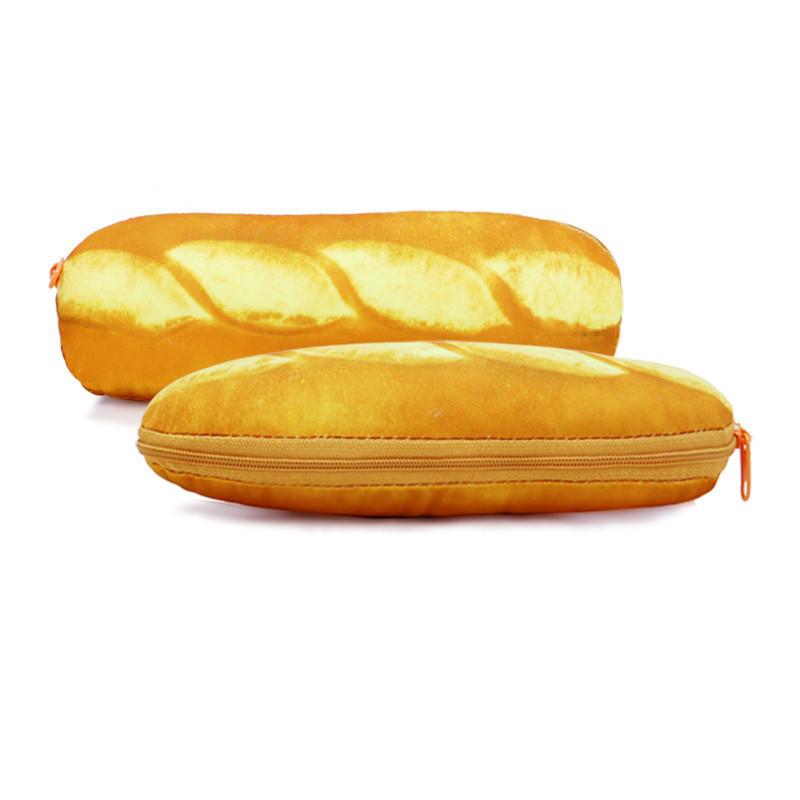 Cute Cartoon Toast Plush Pencil Case For Kids School Supplies Storage