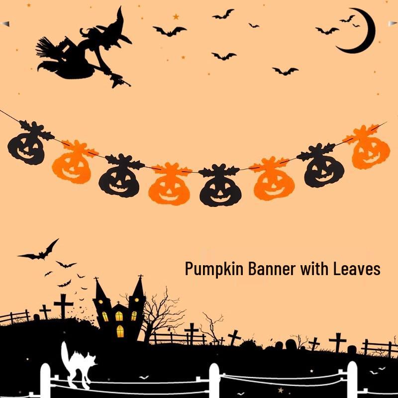Luminous Halloween Party Pumpkin Bunting Decoration for Mall and Store Events
