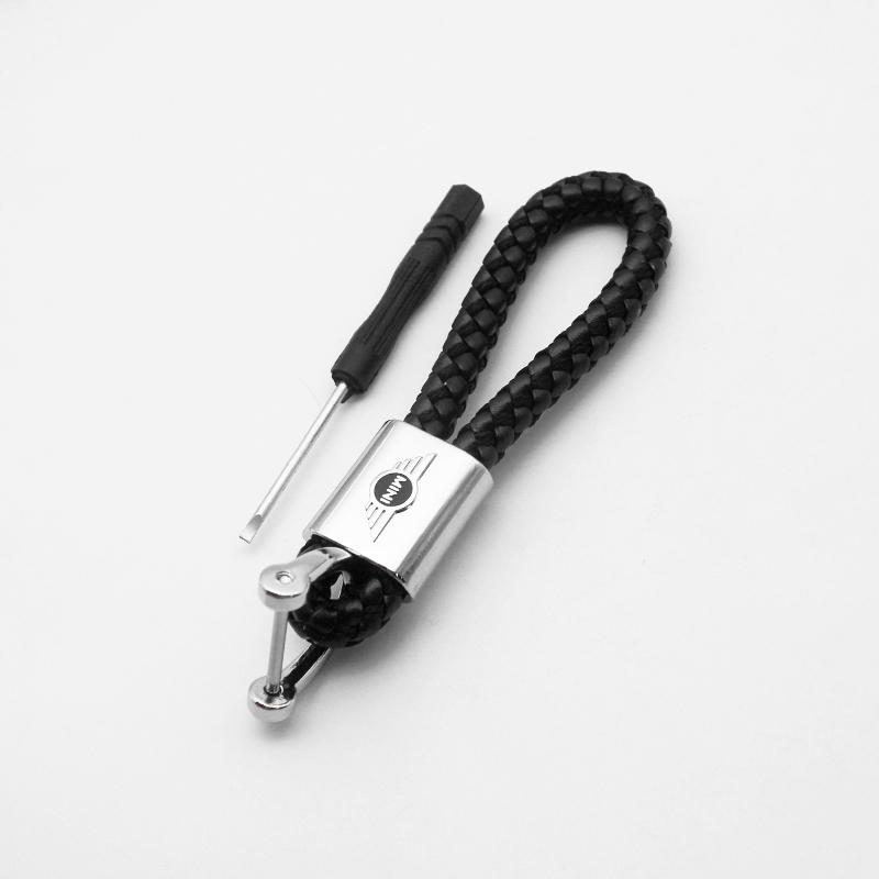 1Pz Portachiavi per Auto Fibbia Portachiavi in Pelle PU Anello Portachiavi Accessori Auto Per Mini Cooper R55 R56 R57 R58 R59 F54 F55 F56 F60 Logo cnjaw55