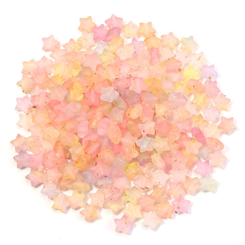200 Stück 9x10mm Stern Acrylperlen Bunt Transparent Lose Abstandshalterperlen Für Schmuckherstellung DIY Armbänder Halsketten Zubehör