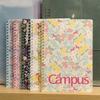 Floral Print Student Class Notebooks 160 Pages 180° Lay-Flat Notepad  Learning Stationery