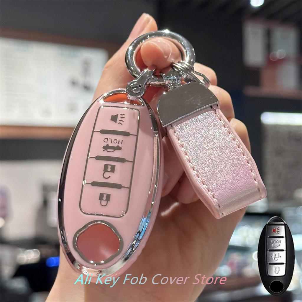 Key Fob Cover Keychain Lanyard for Nissan Altima Rogue Sentra Pathfinder Frontier Maxima Titan Murano Kicks Juke Versa Arma