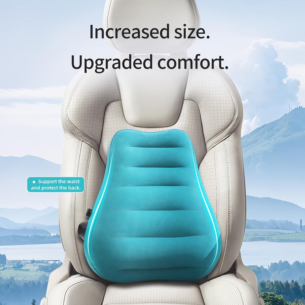 Ergonomic Inflatable Lumbar Support Pillow, Press Type Cushion, Enhances Back Comfort During Long-distance Flights