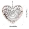 1pc Heart Shape Disco Ball Reflective Glass Foam Party Atmosphere Hanging Decorations Disco Ball With Chain Party Supplies