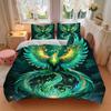3pcs Enchanted Forest Phoenix Pattern Bedding Three-Piece Set (1 Cover + 2 Pillowcases, No Fillings), This Printed Bedding Set Is Soft and Comfor