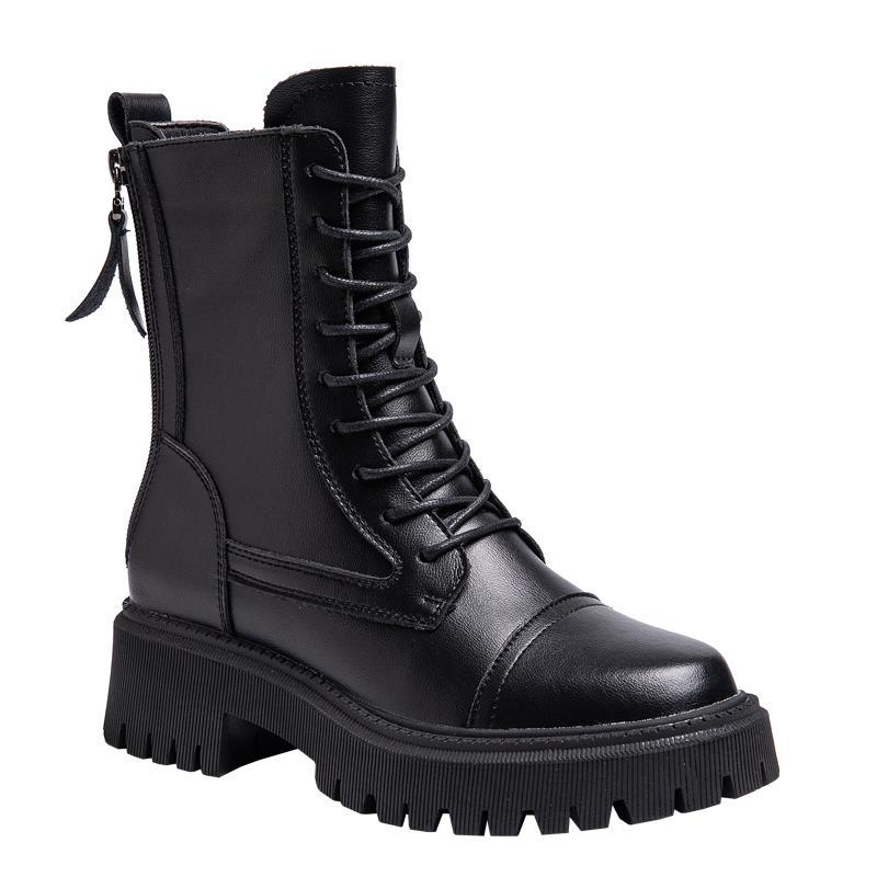 Martin boots, women's boots, thick-soled single boots of the same style, small men's new British style short boots, Yang Minnei increases height