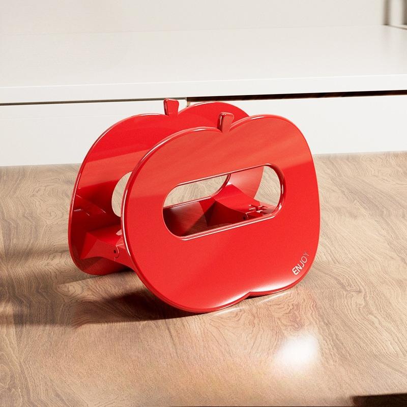 

Apple Lid Holder for Kitchen Countertop, for Ventilation, Draining and Storage of Dishes. Gravity-closing Lid Holder for Pots and Cutting Boards. red