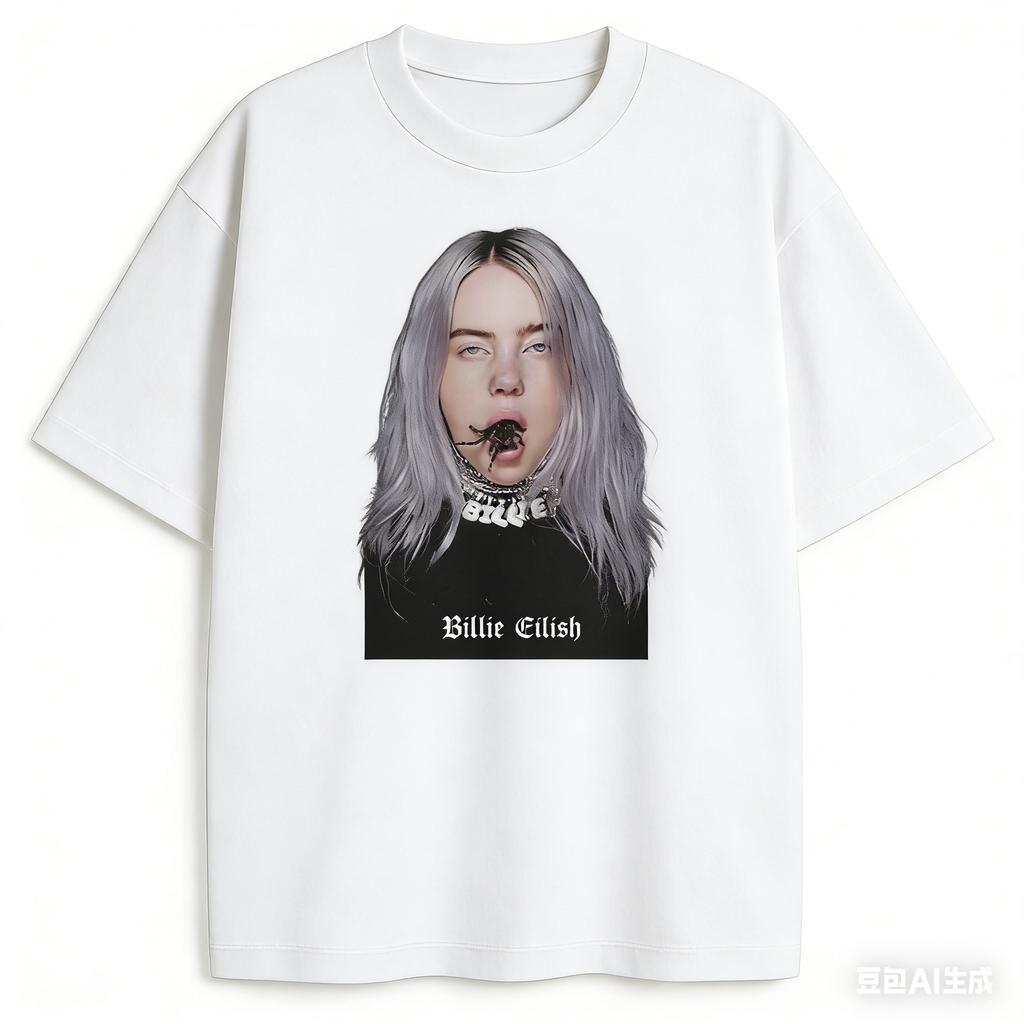 Billie Eilish Spider Tshirt Unisex and Women Summer Cotton Y2K Clothing Casual Fashion Round Neck Short Sleeved Tee Streetwear