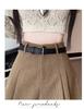 Women's High-Waist Pleated Wide-Leg Shorts for Autumn/Winter - Stylish A-Line Design