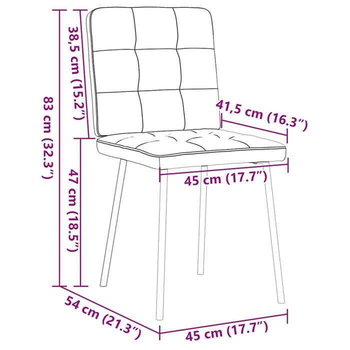 VidaXL Chaises à manger lot de 4 Gris foncé Velours 3315158