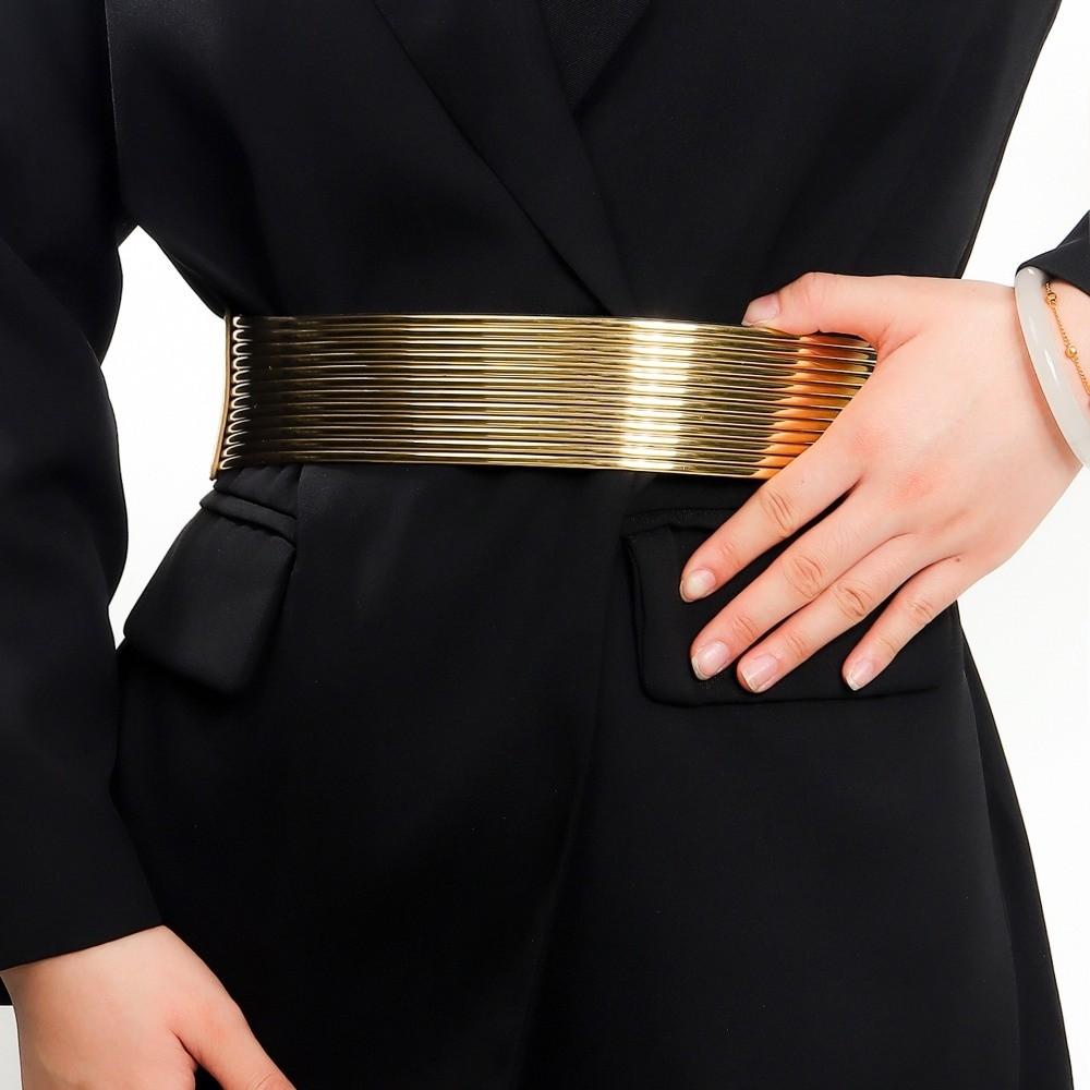 Bright Women Waist Belt Silver Elastic Cummerbunds Fashion Waist Corset Belts  Party