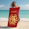 Personalized Royal Soccer Team Crest Beach Towel Microfiber Beach Towel Thin Absorbent for Beach Swimming Yoga Bath Sports. 0910123