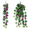 Artificial Morning Glory Vine Simulation Flower Vines Garland for Stairway Outdoor Fence