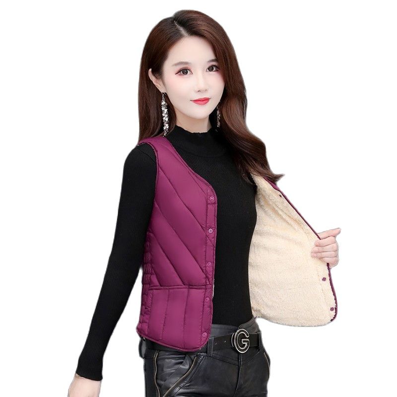Winter Down Cotton Vest Women Thick Velvet 2025 New Lightweight Slim Short Inner Wear Warm Inner Tank Top Mother Waistcoat Thick