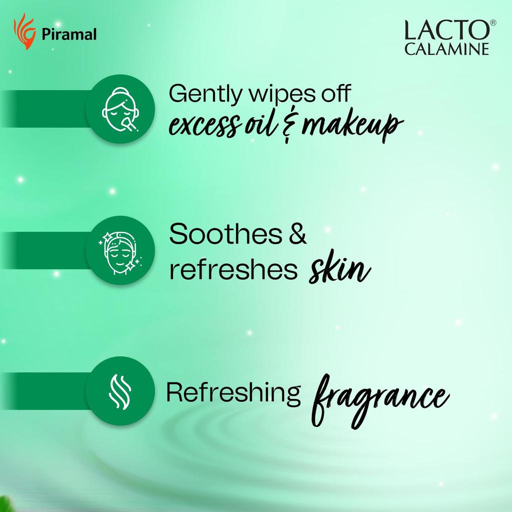 Lacto Calamine Daily Cleansing Face Wipes Pack Of 3 Gentle Makeup Remover Wet Tissues For Men And Women Alcohol Free Refreshing