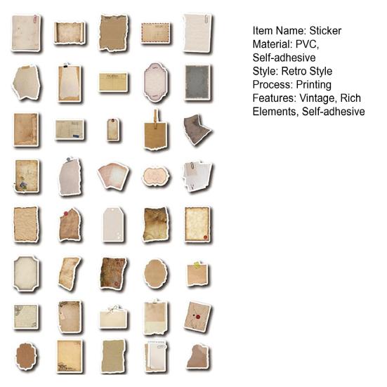 80 Pcs Vintage Scrapbook Paper Stickers Rich Elements Vintage Writing Labels for Journals Planners Collage Albums