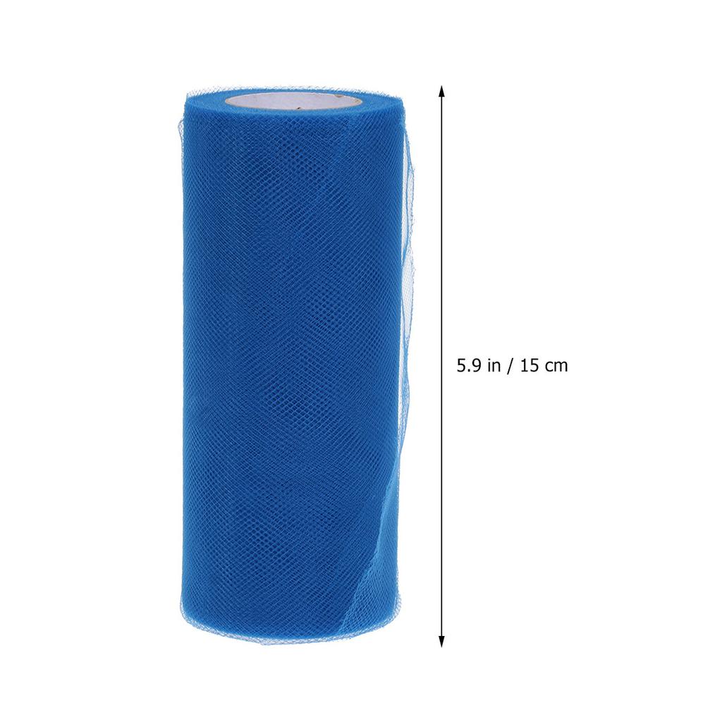 Polyester Sky Blue Tulle Roll 22M X 15Cm for DIY Tutu Crafting Wedding Car Decoration Floral Arrangements Party Room Doorway