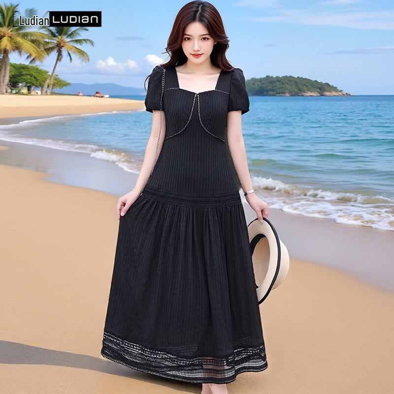 LUDIan Women's Elegant Slimming Long Dress