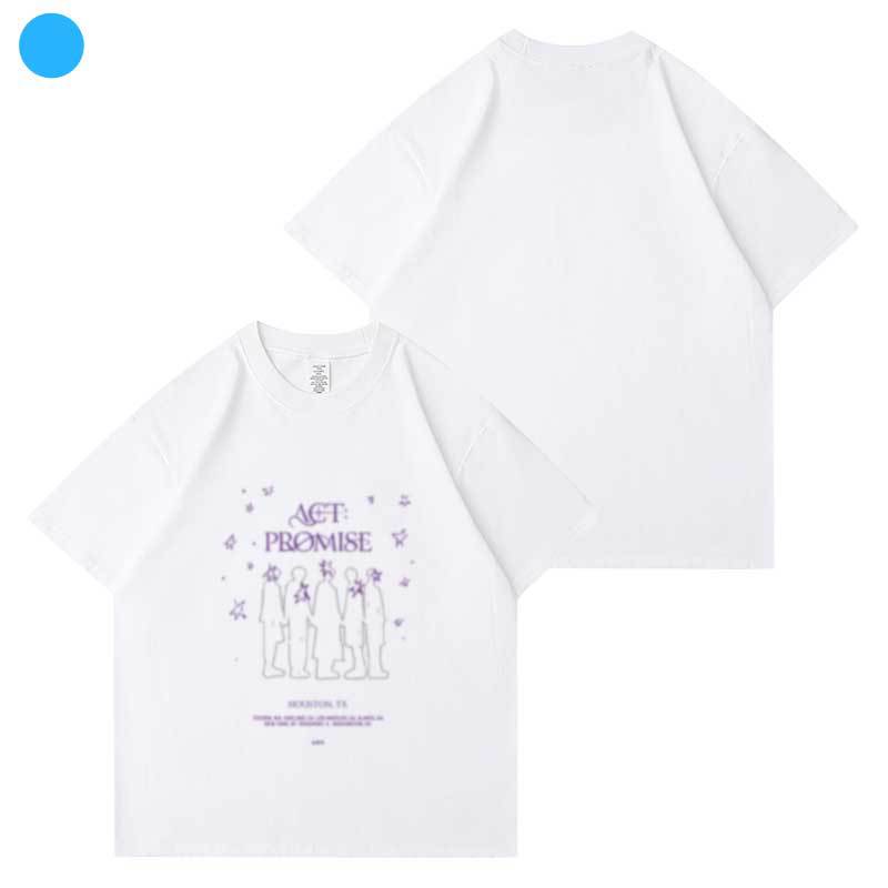 TX T2024 World Tour Concert ActPromise Peripheral Same Short Sleeve T-Shirt Printed Bottom Shirt on Clothes