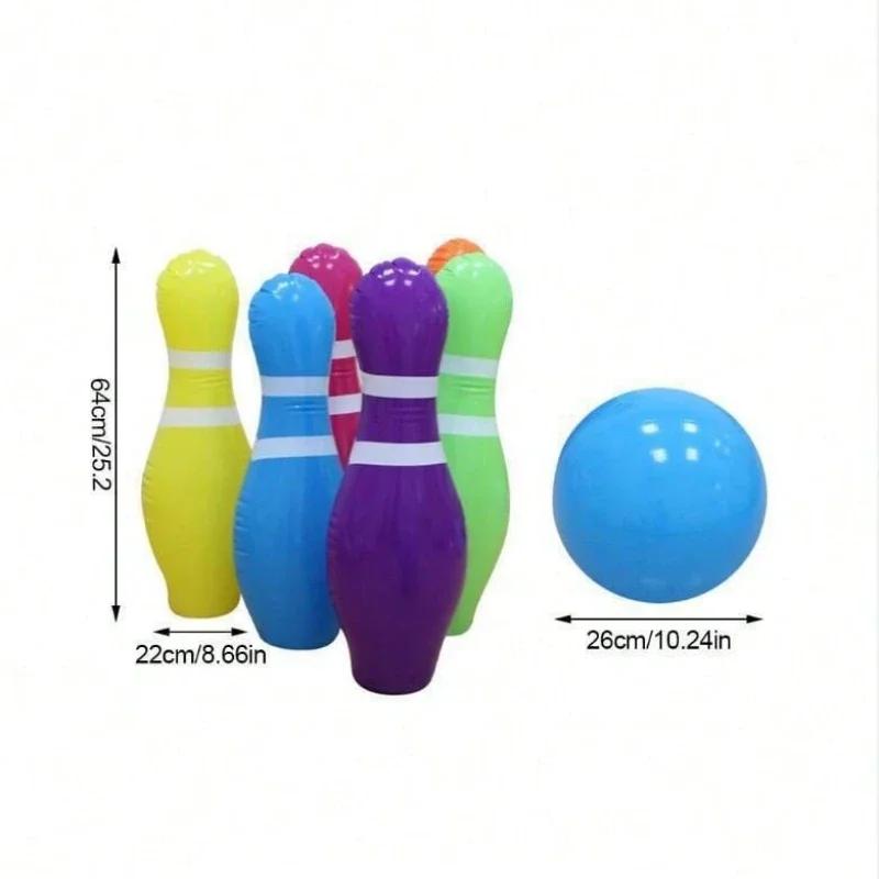 Children's Inflatable Bowling Sports Toy Set - Colorful Outdoor Bowling Game Toy Fun Family Interactive Game Toy Set for Kids