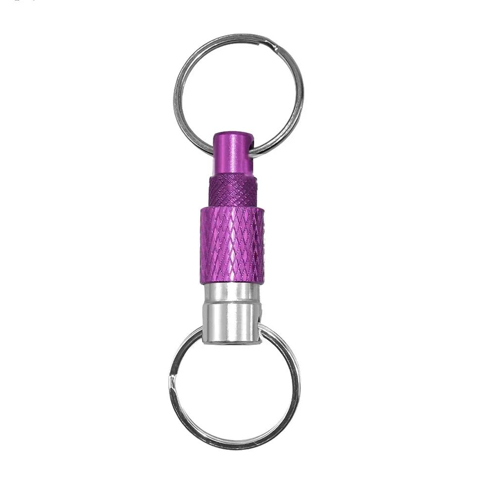 Portable Keychain With Detachable Quick Release Metal Key Ring° Rotation Dual Ring Buckle Hand Tools