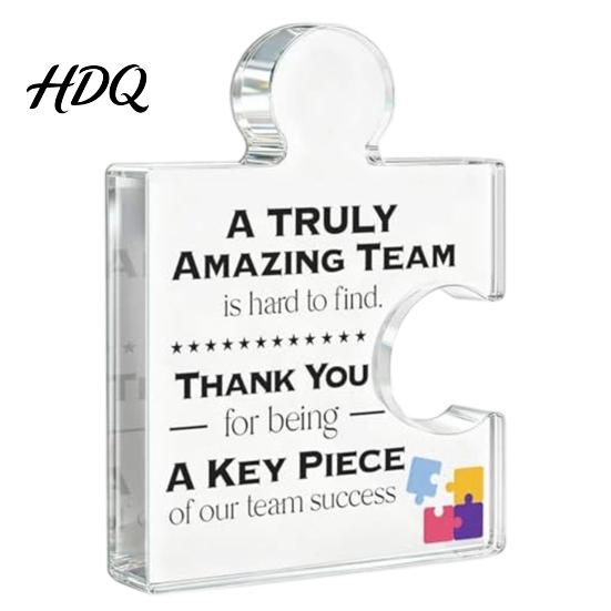 Personalized Puzzle Piece Decor Acrylic Shape Ornaments for Team Appreciation and Employee Recognition Transparent Meaningful Colleague Farewell