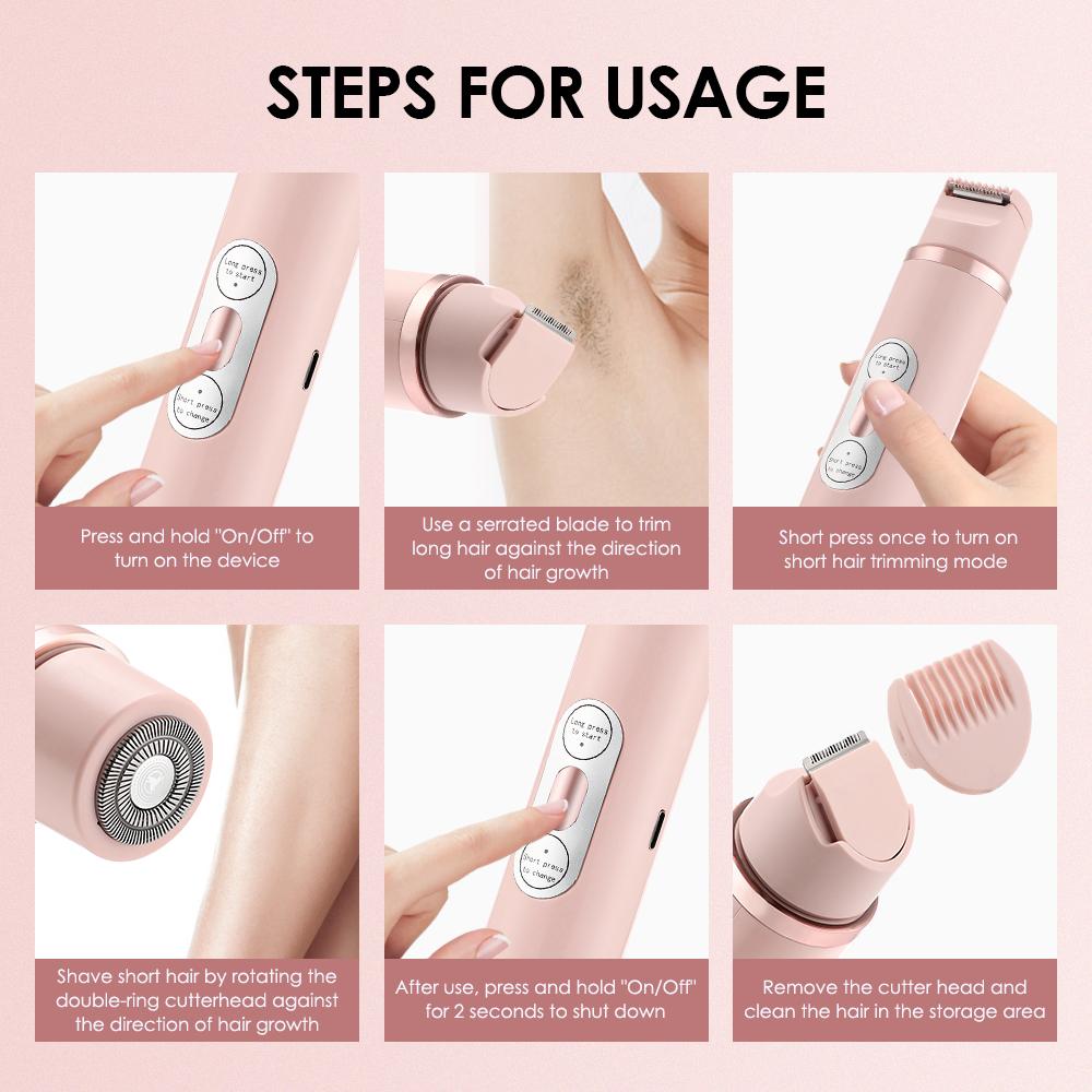 Hair Remover for Ladies Electric Shaver Painless Automatic Hair Trimmer Body Bikini Facial Lip Leg Home Razor Epilator for Women