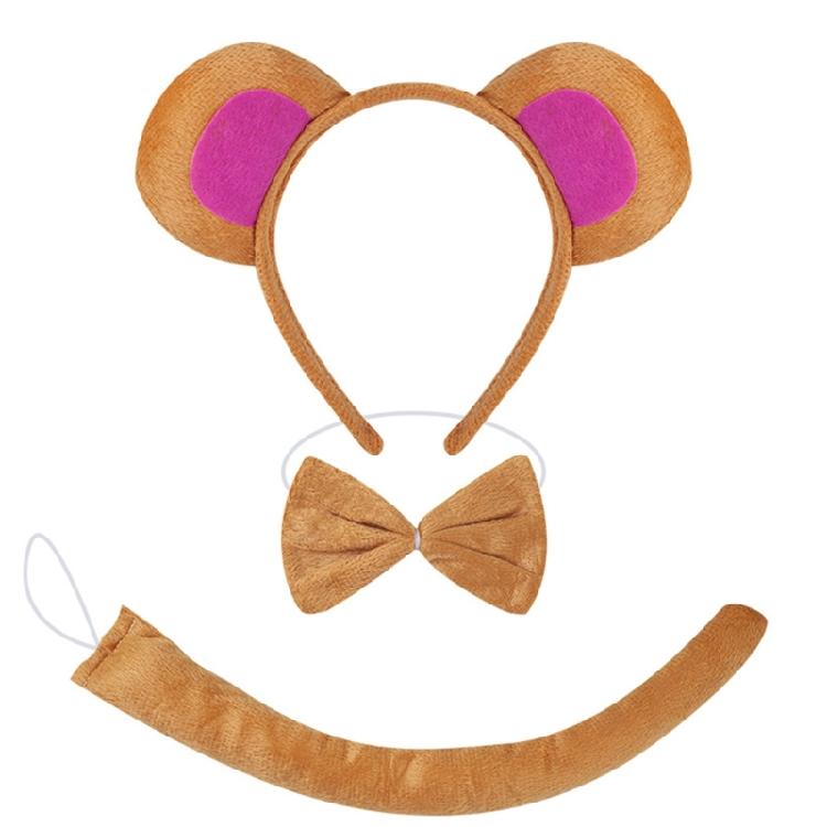 Halloween Monkey Costume Accessories Include Monkey Ear Headband Monkey Tail Bowtie Glove Skirt for Kid Boy Girl Cosplay