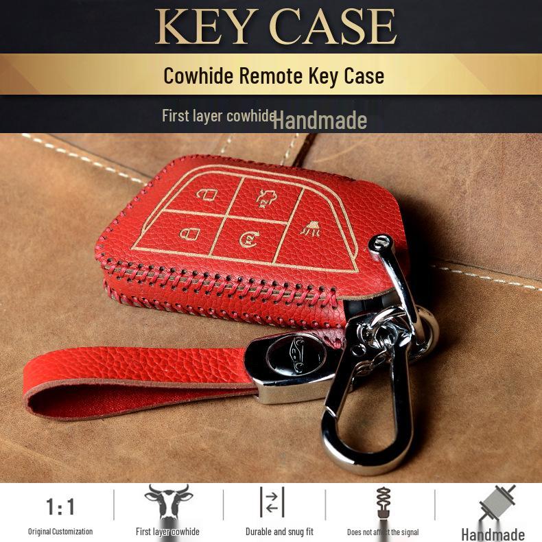 Cadillac CT4/CT5/CT6/XTS/XT4/XT5/XT6 Cowhide Key Case Cover with Buckle