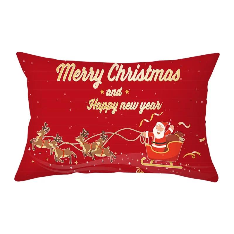 Christmas Cushion Cover Red Pillowcase Sofa Decoration Pillow Home Decor