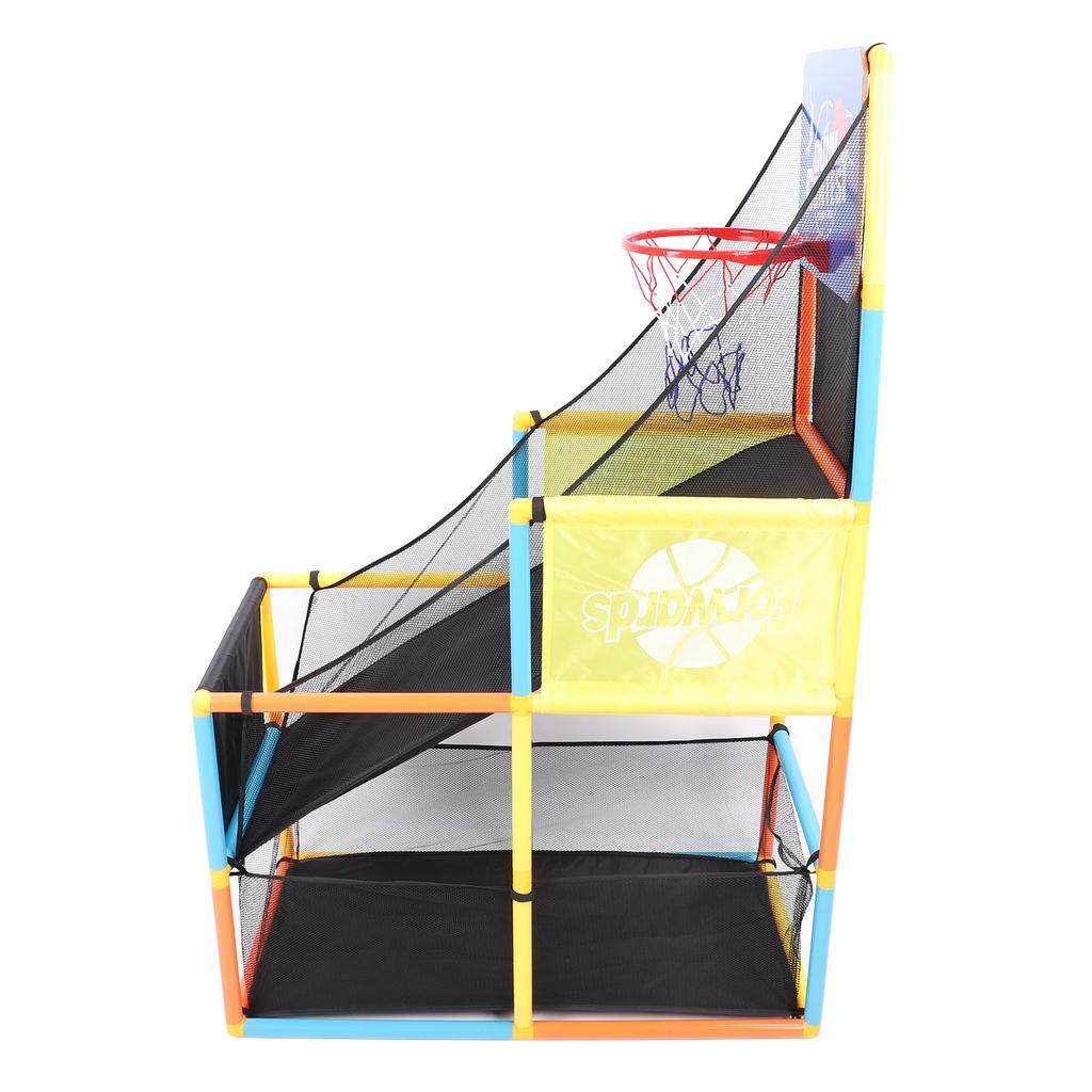 Kinder-Basketballkorb, Einzelschuss-System, Spielset für drinnen und draußen, Sportspielzeug mit 2 Bällen, Luftpumpe