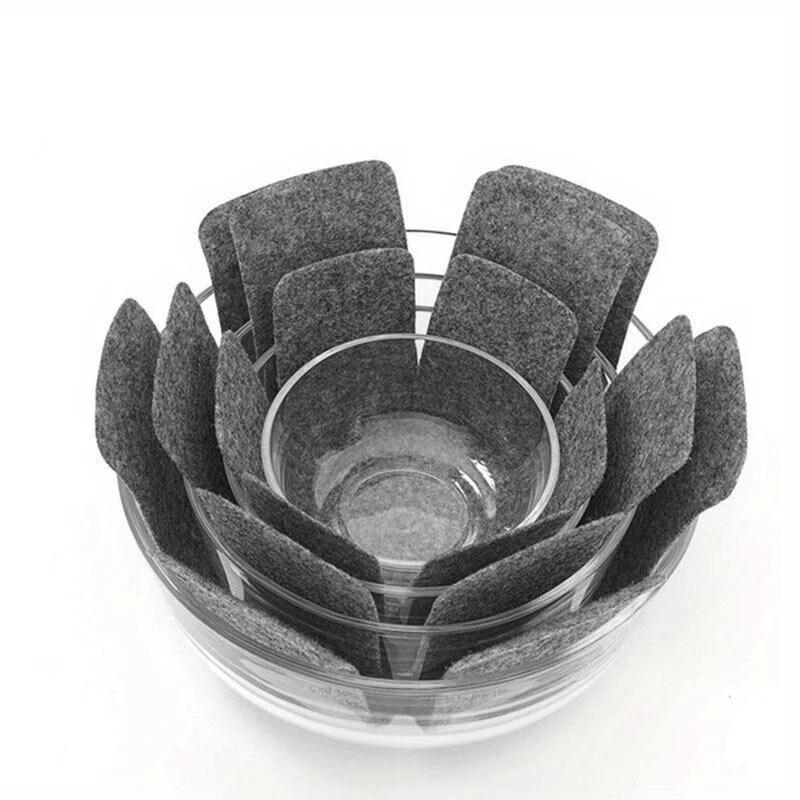 6Pcs Pot and Pan Protectors Pot Dividers Pad Non-woven 3 Sizes Pans Separator Pads for Protecting Cookware Kitchen Tools
