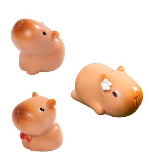 12 Stück Mini-Capybara-Figuren Niedliche winzige Capybara Harz-Ornamente Miniatur