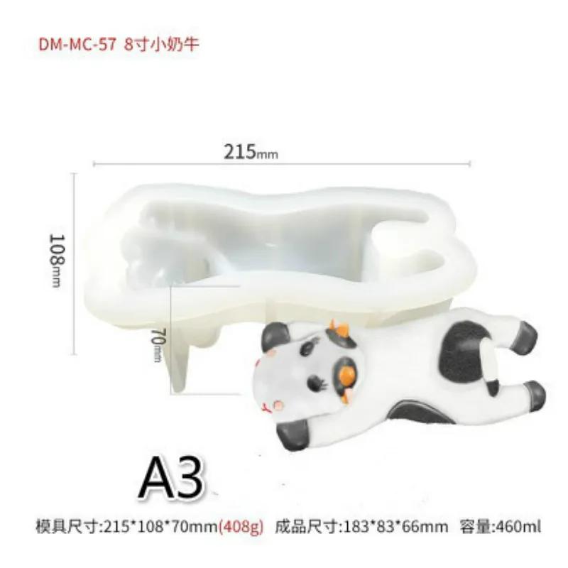 Cartoon Cow Silicone Mold Ice Mousse Cake Baking Silicone Mold DIY Homemade Crystal Epoxy Aroma Diffuser