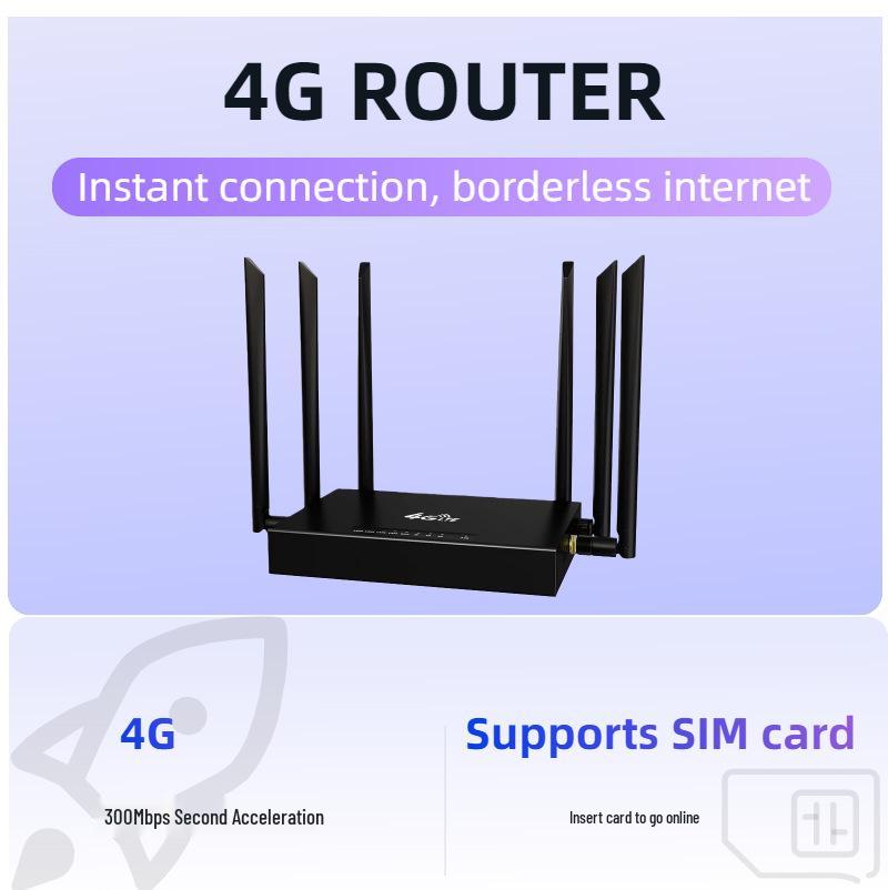 4G Wireless Network Router with SIM Card, 300M WIFI, CPE, Europe & USA Compatible ED128