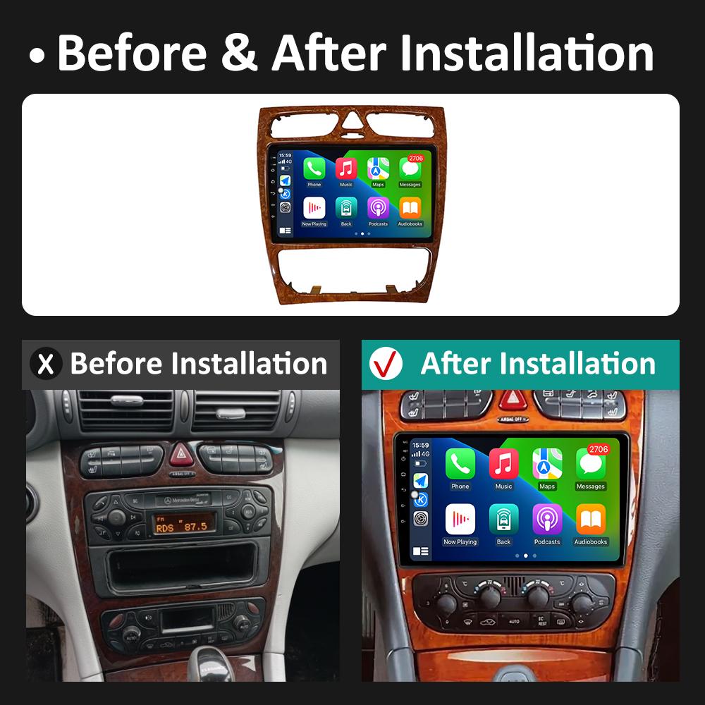 For Mercedes Benz C Class W203 C200 C320 C350 CLK W209 2002 - 2005 DSP Stereo Wireless Carplay Car Video Player WIFI Head Unit