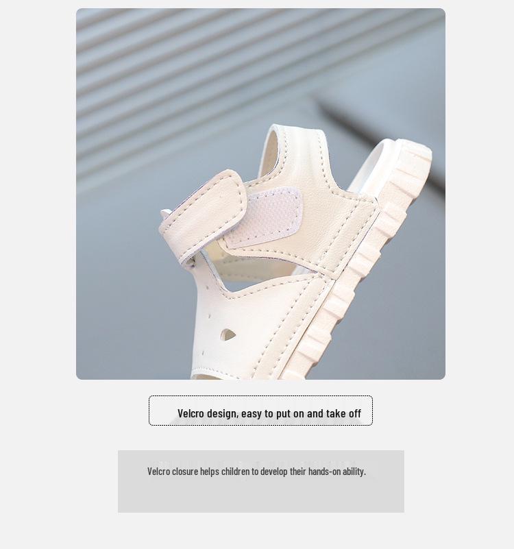 Kids' Versatile Velcro Sandals - Soft Sole Closed-Toe for Boys & Girls Spring/Summer 2025