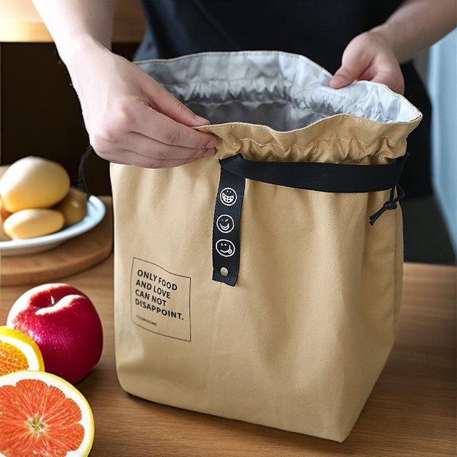 Niche Insulated Lunch Bag - Thermal, Waterproof, Drawstring Bento for Office and Student Use, Breakfast Lunch Box Handbag