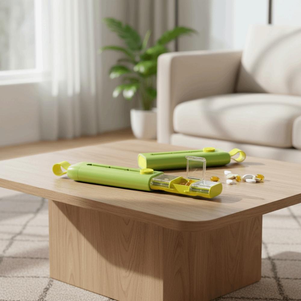 Practical Plastic Divided Pill Box Push Pull Style with Lid Pill Dispenser 3 Grids Medicine Case Daily