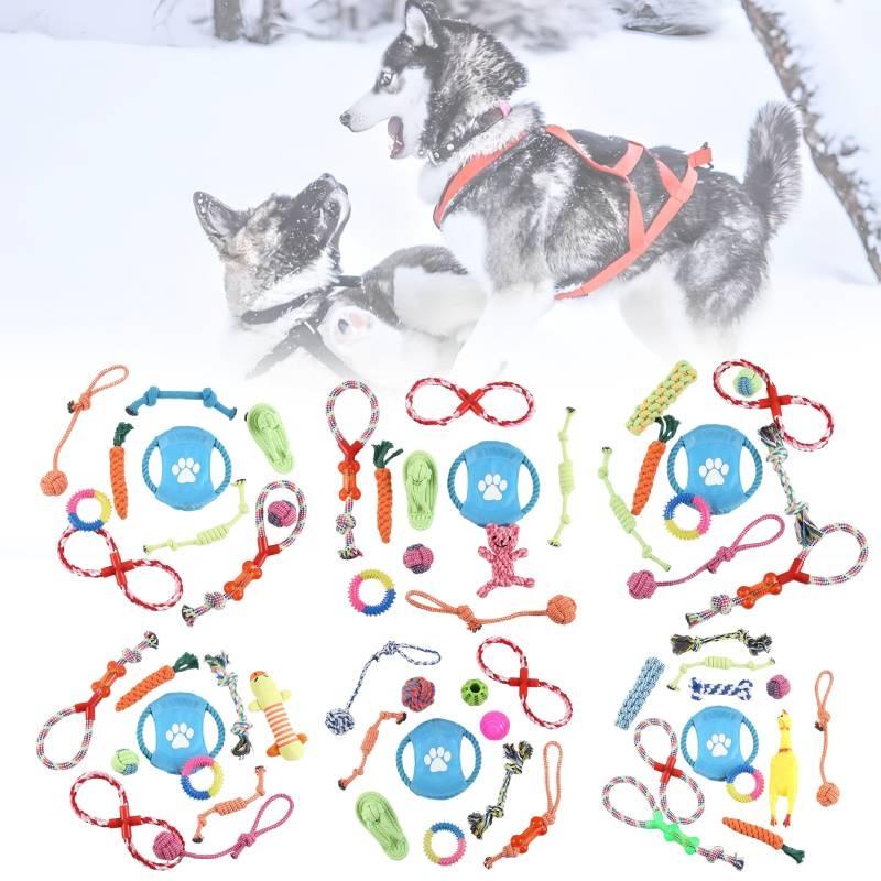 High-quality Cotton Rope Dog Toy Set With Durable Chew Balls For Playful Pets