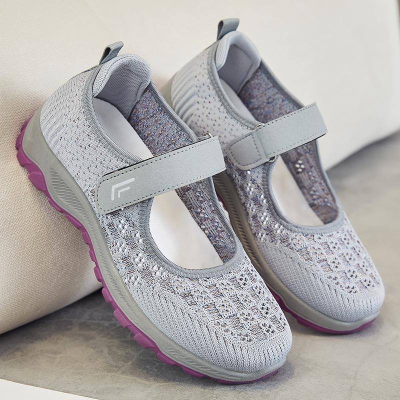 Fashion Women Sneakers Comfortable Mesh Ladies Flats Soft Platform Shoes Summer Breathable Woman Casual Walking Mom Cloth Mesh Mary