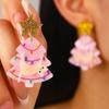 Cartoon Style Stud Earrings Acrylic Material Star Earrings Sweet Tree Earrings  Women Wear